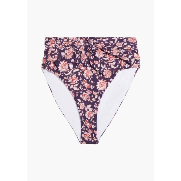 NEW Veronica Beard Azoia knotted floral-print high-rise bikini briefs - Picture 1 of 8